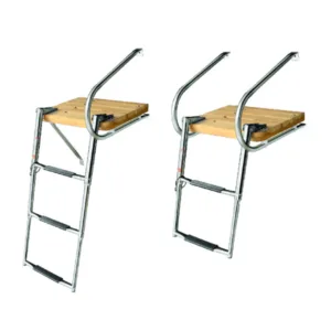 teak wood platform with ladder