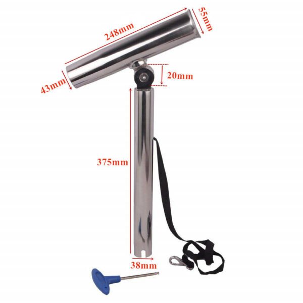 adjustable outrigger rod holder with measurements