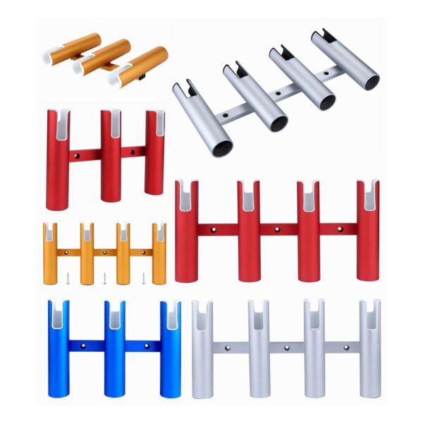custom aluminum fishing rod holder with various colors