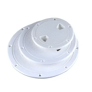 White and round shaped boat inspection hatch